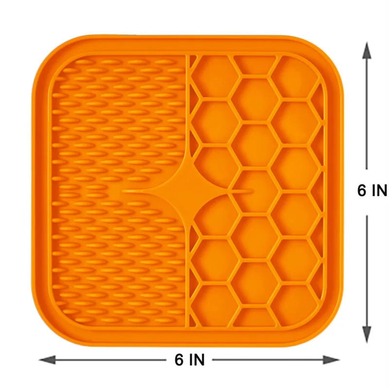 Lick Pad for Dog Cat Slower Feeder Mat for Puppy Kitten Silicone Dispenser Pet Feeding Licking Mat Bathing Distraction Pad