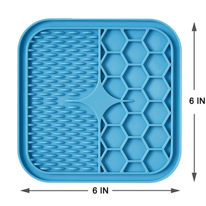 Lick Pad for Dog Cat Slower Feeder Mat for Puppy Kitten Silicone Dispenser Pet Feeding Licking Mat Bathing Distraction Pad